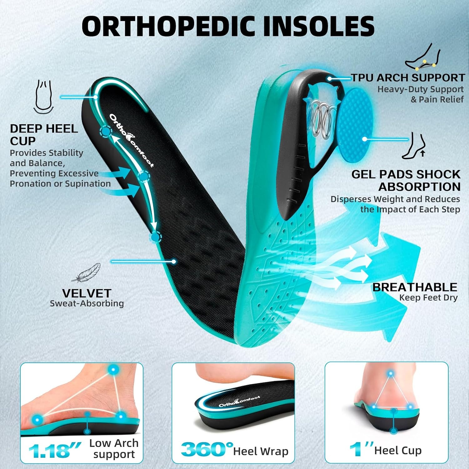 image:imageOrthoComfoot Mens Orthopedic Diabetic Extra Wide Walking Shoes Adjustable Arch Support Slip Ons Loafers for Swollen Feet Orthotic Plantar Fasciitis House Shoes for Foot amp Heel Pain ReliefK1black1