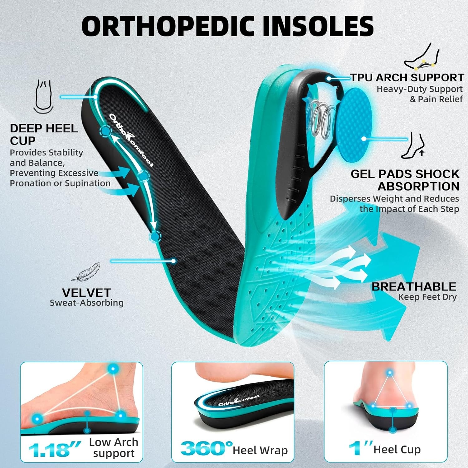 image:imageOrthoComfoot Mens Orthopedic Diabetic Wide Toe Box Shoes Adjustable Arch Support Plantar Fasciitis SlipOn Loafers Comfortable Walking Houes Shoes for Swollen Feet amp Heel Pain ReliefK1black